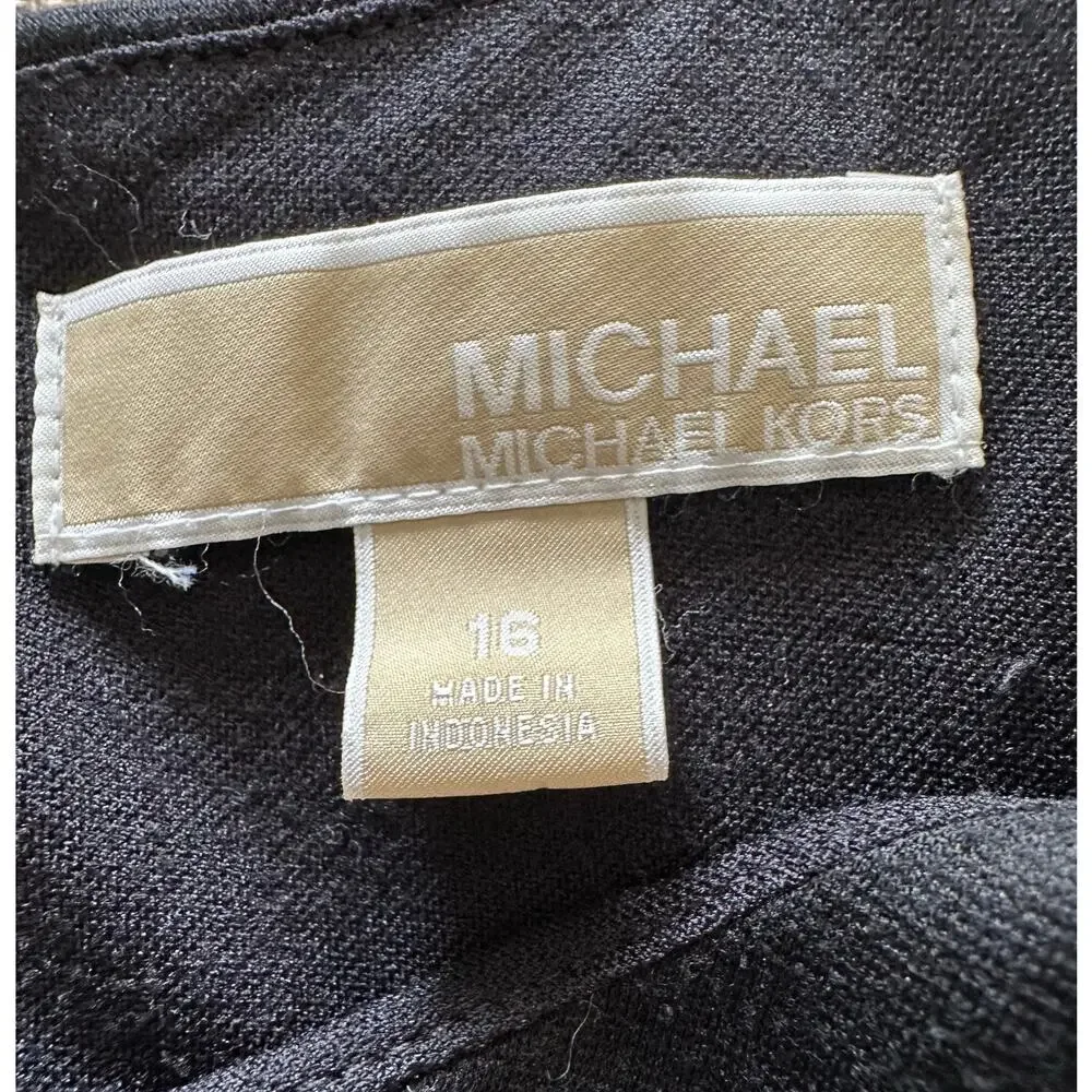 Michael Kors - Zip Knee Length w/ gold Stud Dress -Black- Size 16